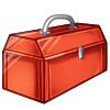 The classical red toolbox, containing everything except for that one dang screwdriver that always disappears when you need it.